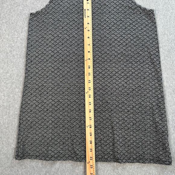 J.jill Wearever Collection Tunic Tank Top Women's Small Stretch Black/Gray Print - Picture 5 of 9